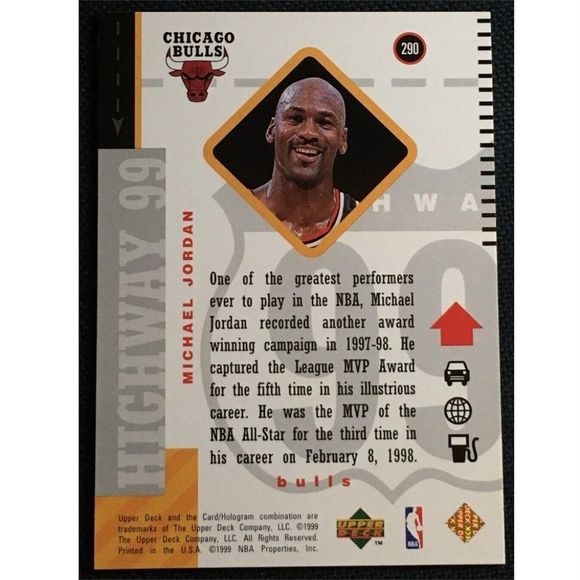 1999-00 MICHAEL JORDAN UPPER DECK HIGHWAY 99 CARD - Picture 2 of 2